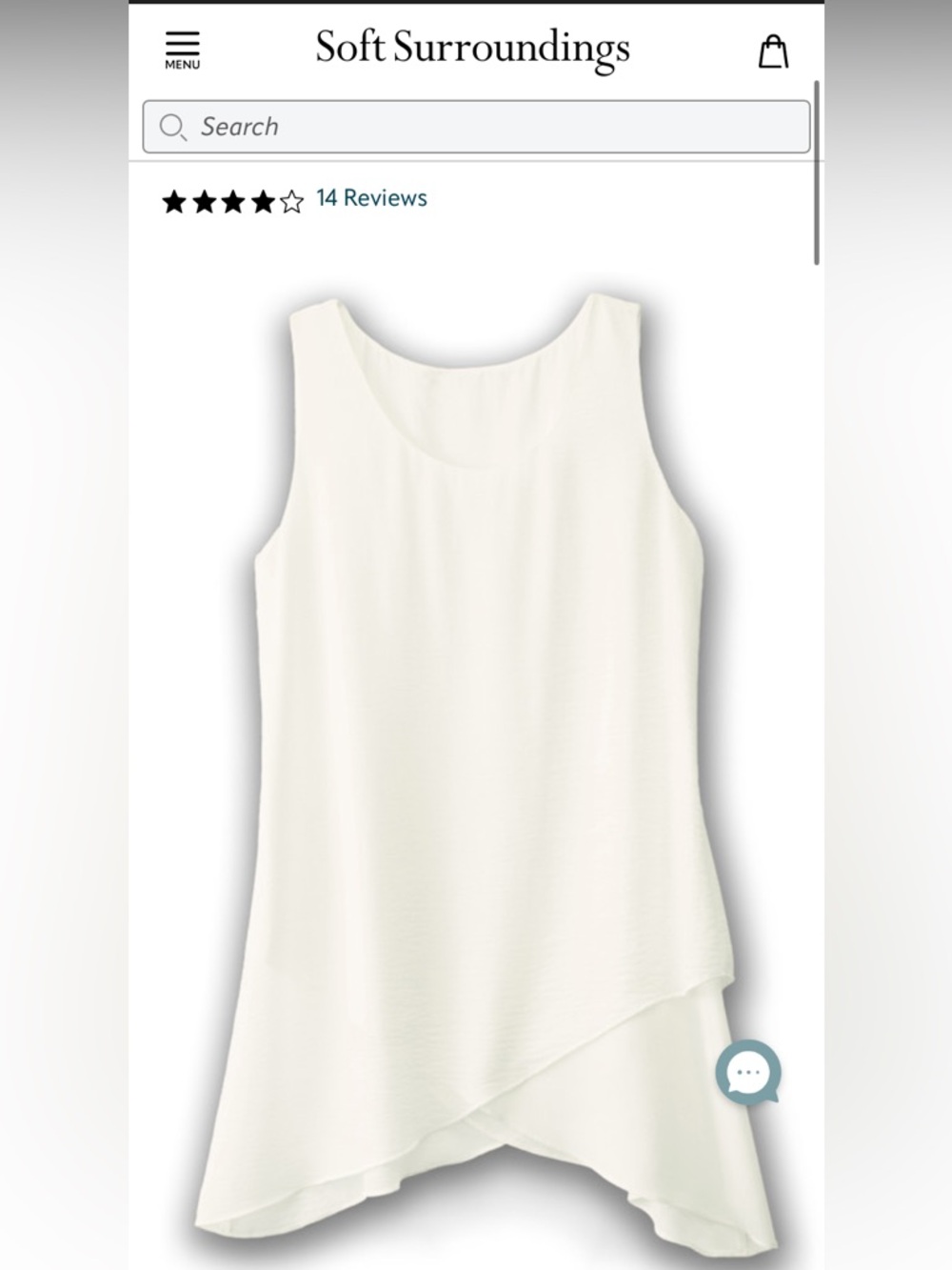 Soft Surroundings Cream Celine tunic tank